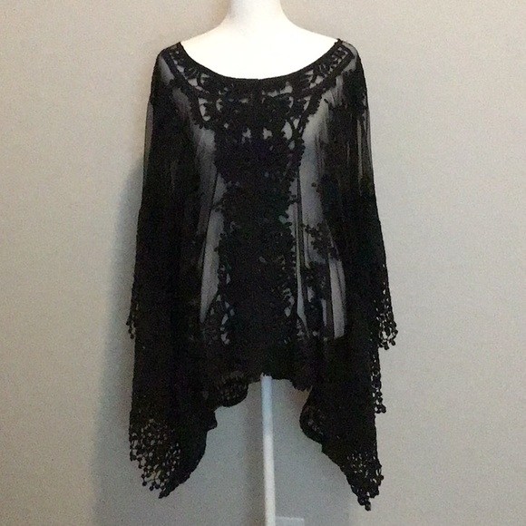 XCVI black lace top, Size Medium/Large - Picture 1 of 9
